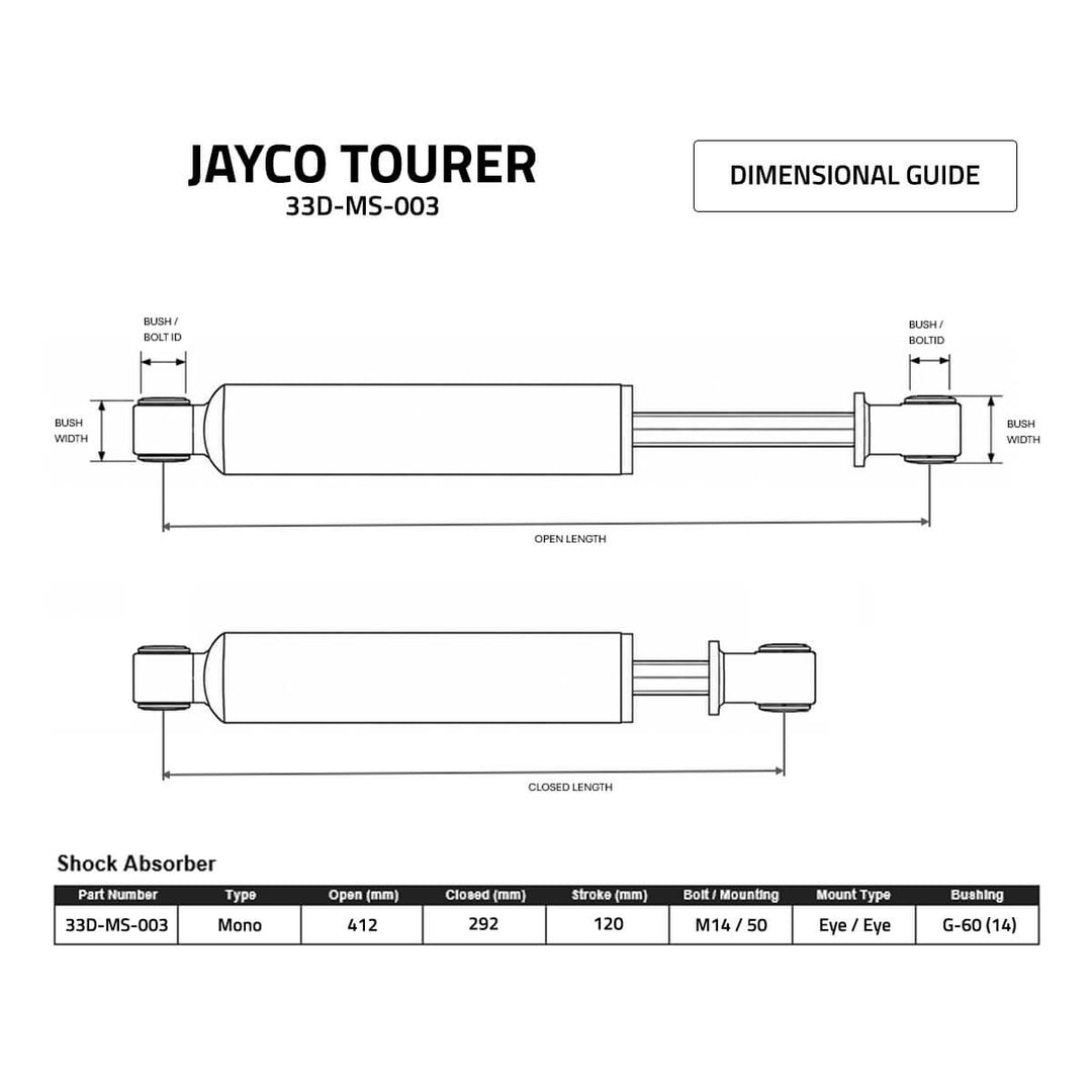 Jayco Tourer - 46 Monotube - Premium Shock Absorber