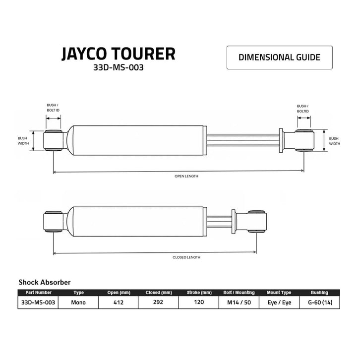 Jayco Tourer - 46 Monotube - Premium Shock Absorber